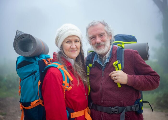 Sophie et Louis lors de leur première randonnée dans les montagnes